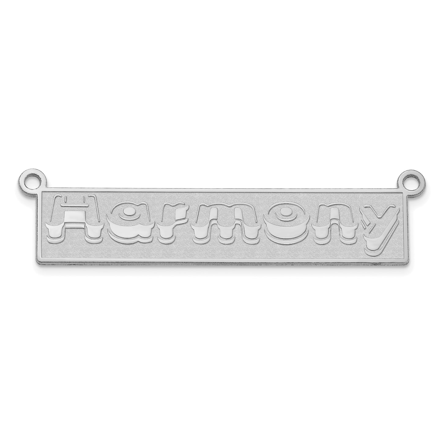 14k Polished White Gold Xtrusion Font Bar Name Plate