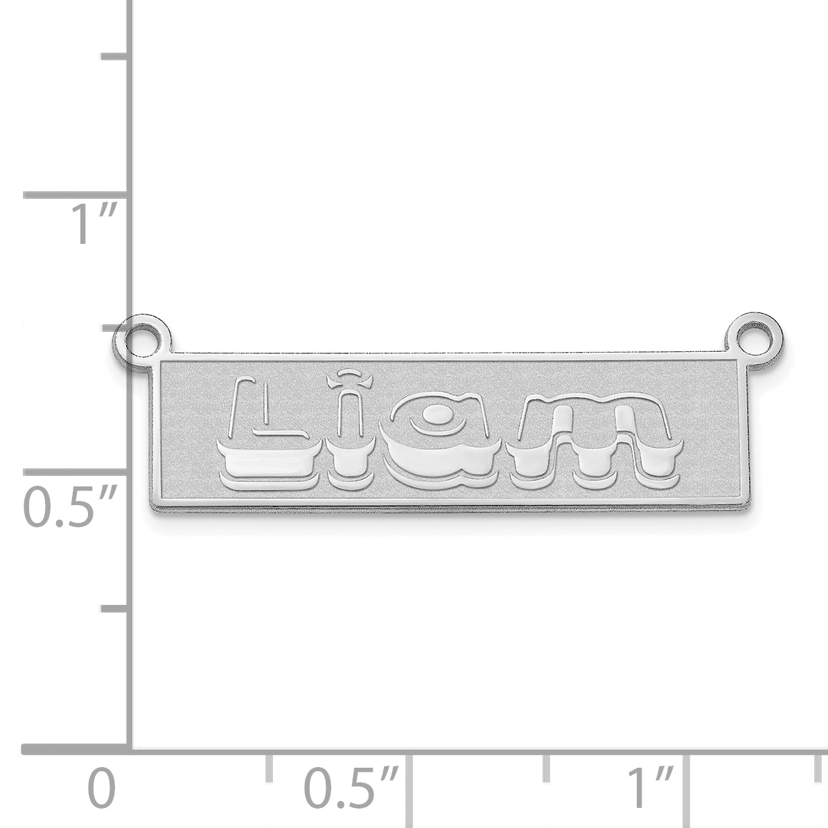 14k Polished White Gold Xtrusion Font Bar Name Plate