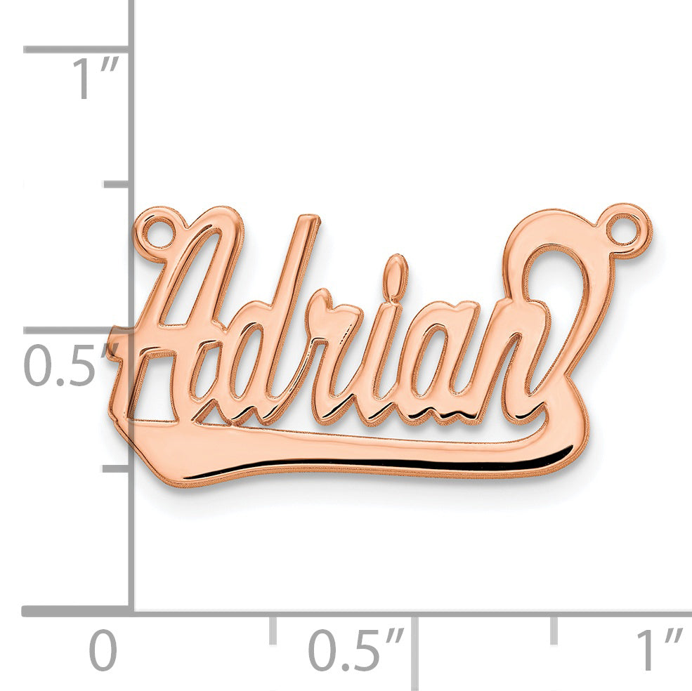 Sterling Silver Rose Gold plated Polished Name Plate