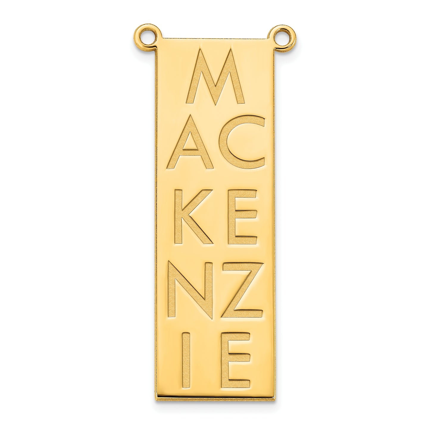 Sterling Silver Or Gold Plated Vertical Letter Polished Bar Charm