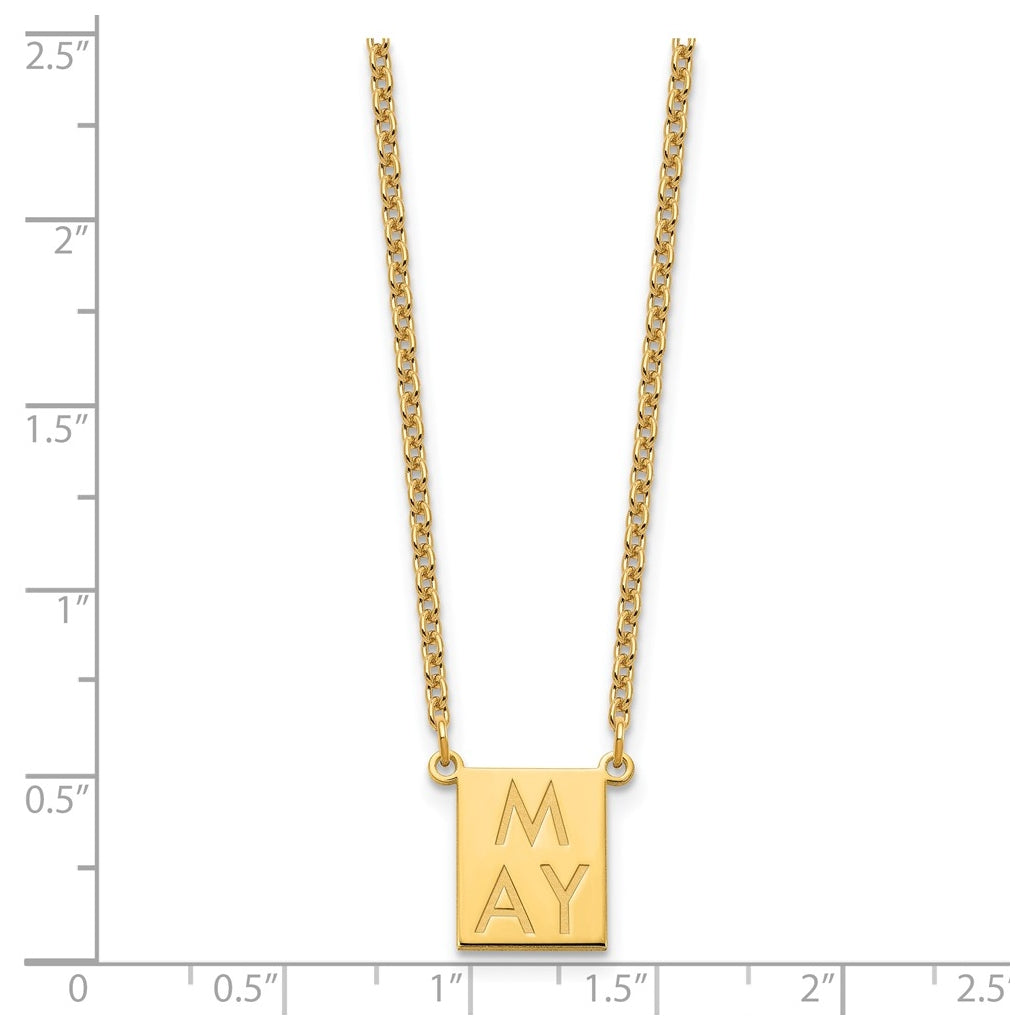 Sterling Silver Or Gold Plated Vertical Letter Polished Bar Charm