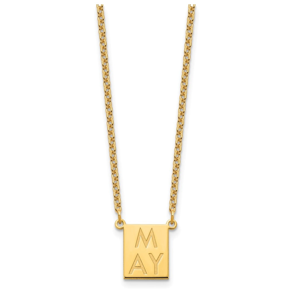 Sterling Silver Or Gold Plated Vertical Letter Polished Bar Charm