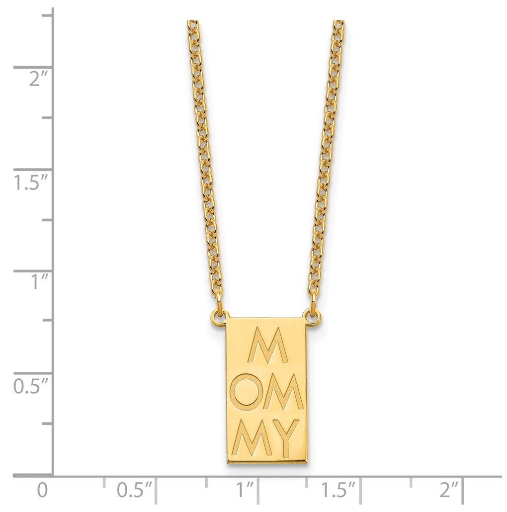 Sterling Silver Or Gold Plated Vertical Letter Polished Bar Charm