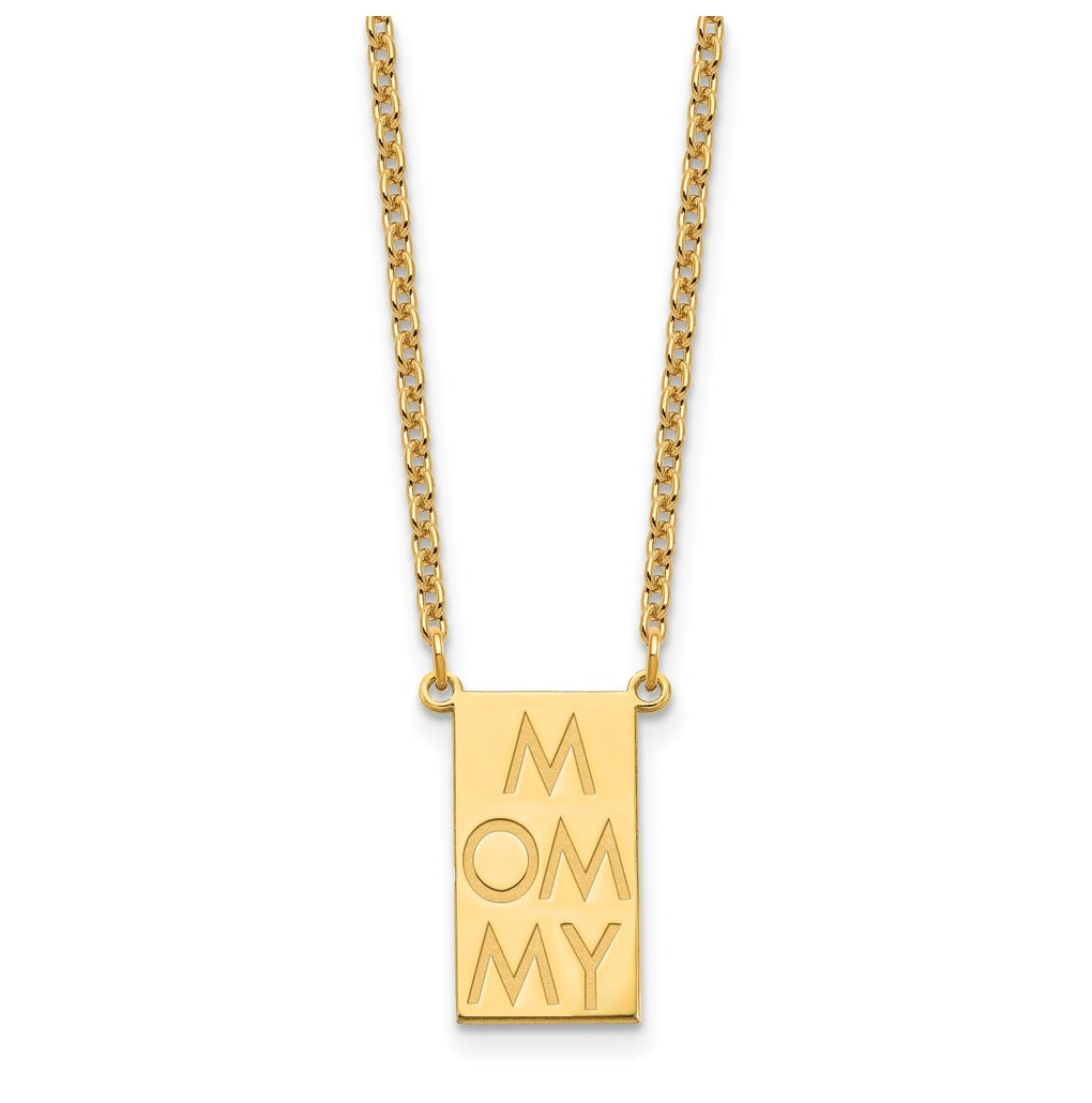 Sterling Silver Or Gold Plated Vertical Letter Polished Bar Charm