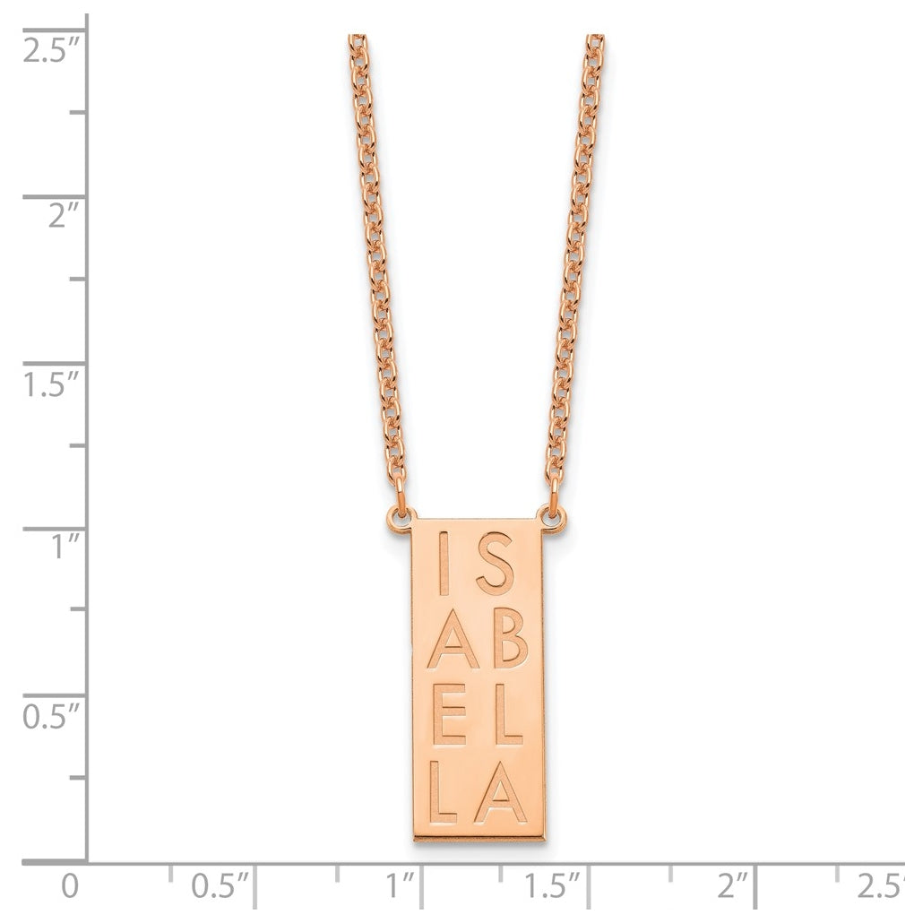 Sterling Silver Or Gold Plated Vertical Letter Polished Bar Charm