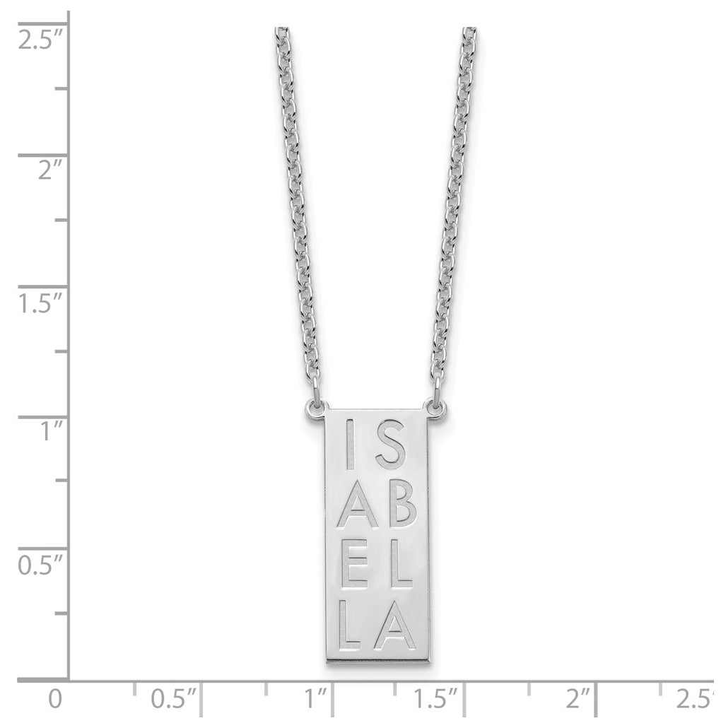 Sterling Silver Or Gold Plated Vertical Letter Polished Bar Charm