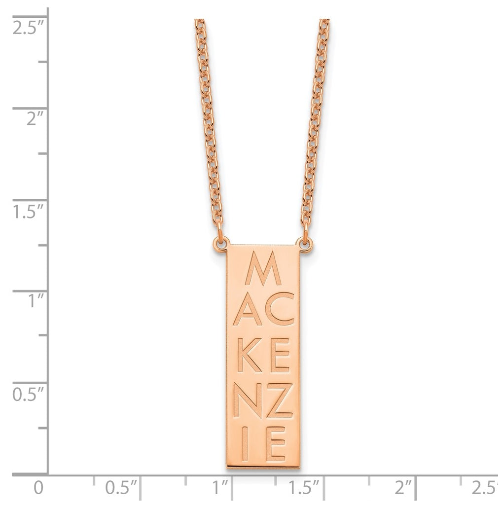 Sterling Silver Or Gold Plated Vertical Letter Polished Bar Charm