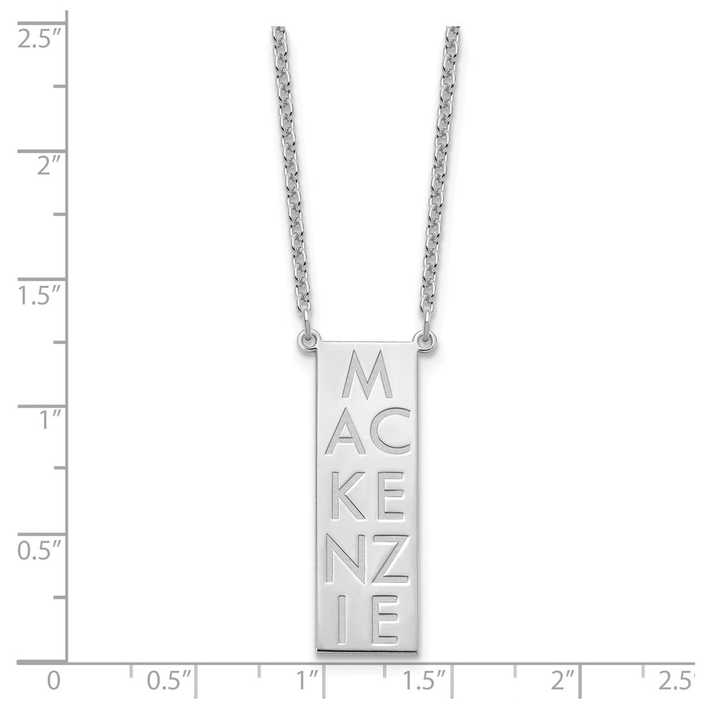 Sterling Silver Or Gold Plated Vertical Letter Polished Bar Charm
