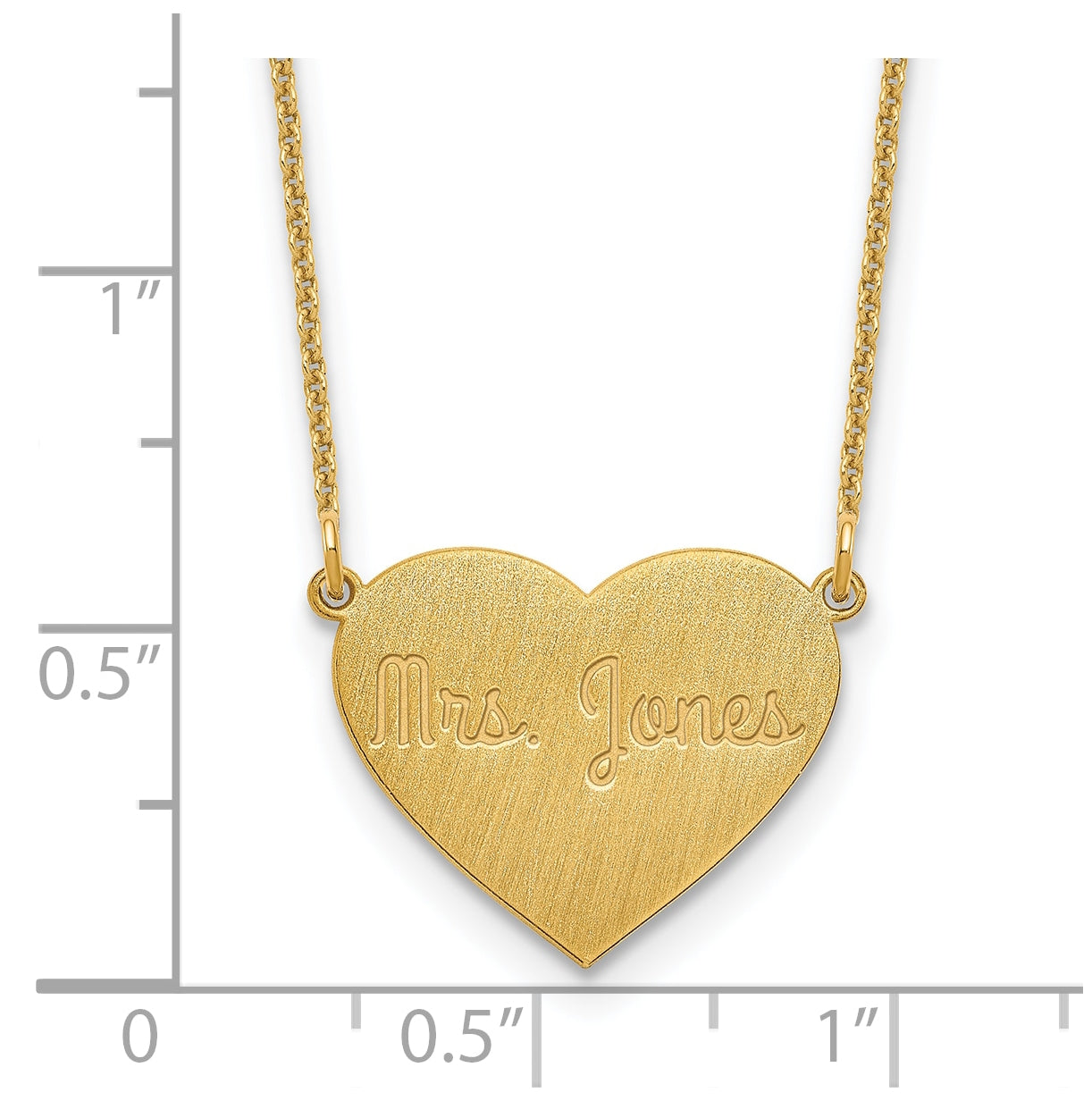 14K Yellow Or White Or Rose Gold Or Sterling Silver Brushed Station Heart Necklace