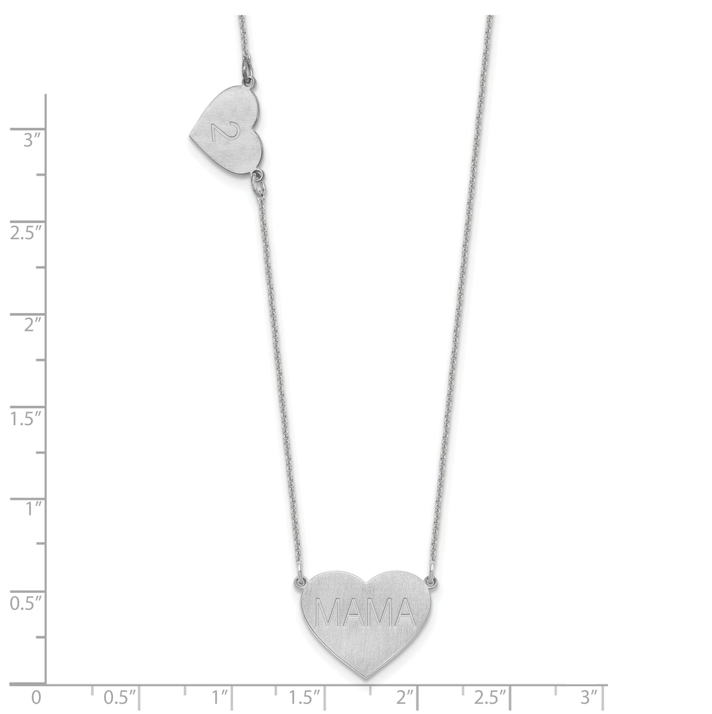 14K Yellow Or White Or Rose Gold Or Sterling Silver Brushed Station Heart Necklace