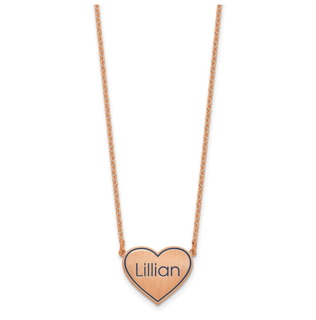 14K Yellow Or White Or Rose Gold Or Sterling Silver Brushed Station Epoxy Necklace