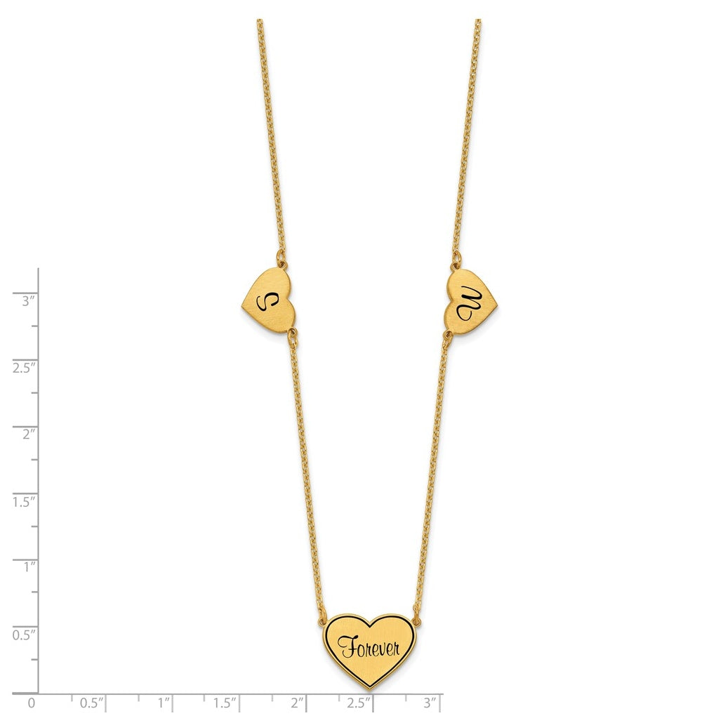 14K Yellow Or White Or Rose Gold Or Sterling Silver Brushed Station Epoxy Necklace