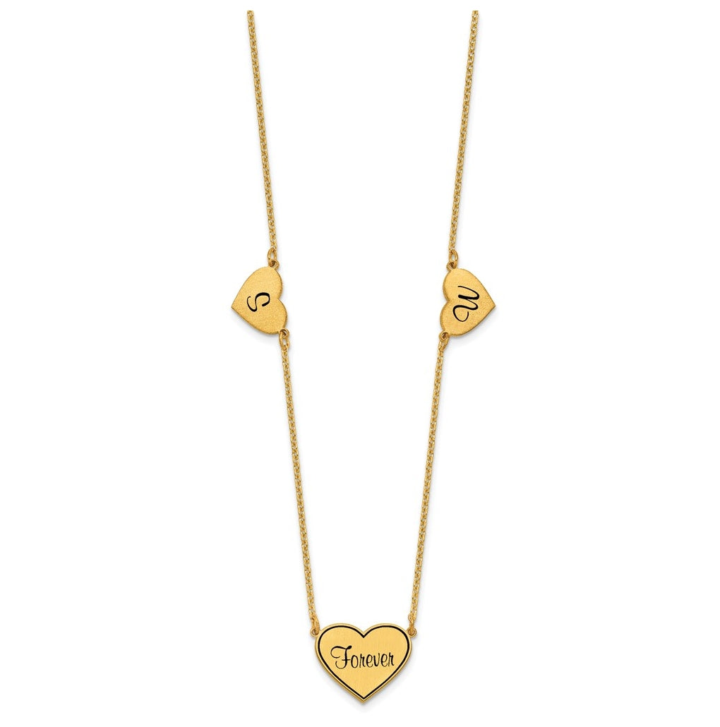 14K Yellow Or White Or Rose Gold Or Sterling Silver Brushed Station Epoxy Necklace
