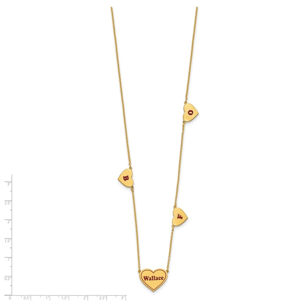 14K Yellow Or White Or Rose Gold Or Sterling Silver Brushed Station Epoxy Necklace