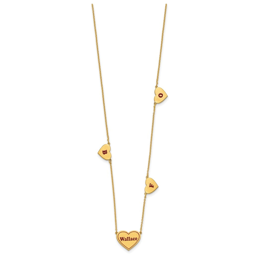 14K Yellow Or White Or Rose Gold Or Sterling Silver Brushed Station Epoxy Necklace