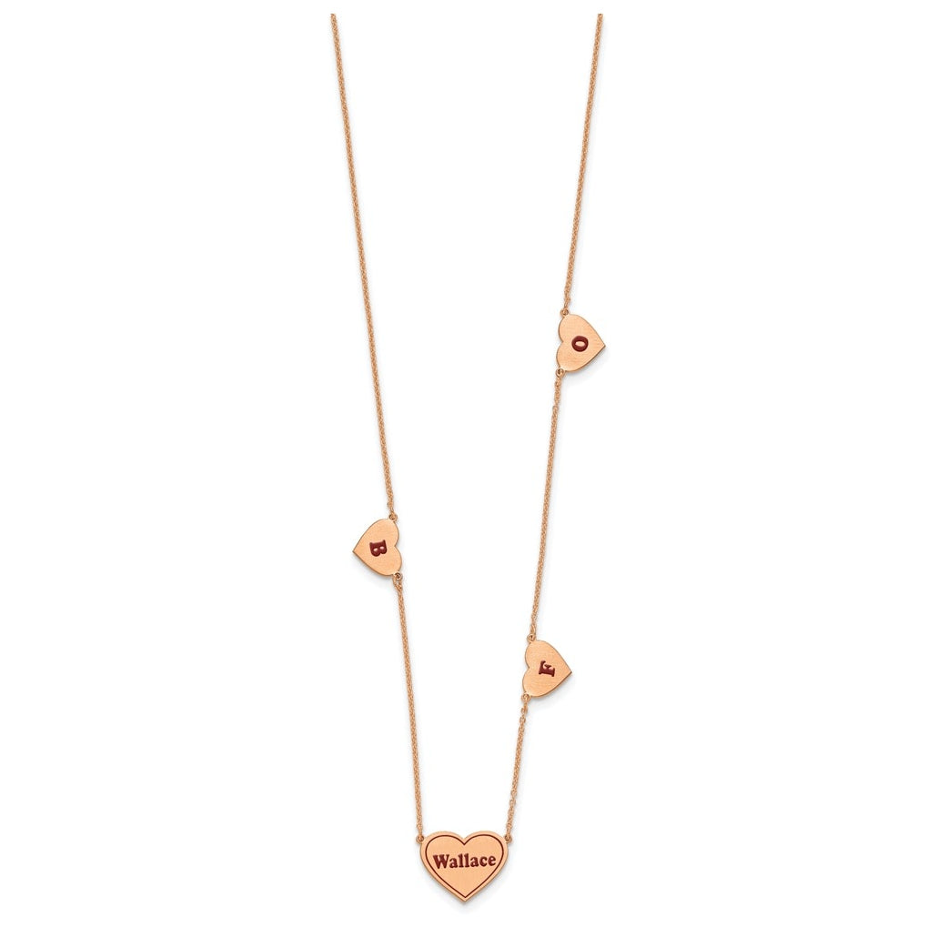 14K Yellow Or White Or Rose Gold Or Sterling Silver Brushed Station Epoxy Necklace
