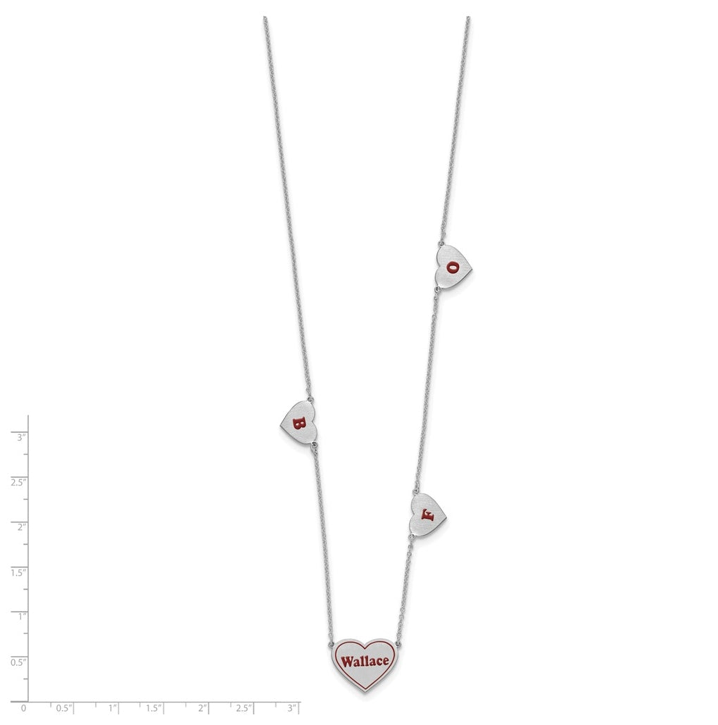 14K Yellow Or White Or Rose Gold Or Sterling Silver Brushed Station Epoxy Necklace