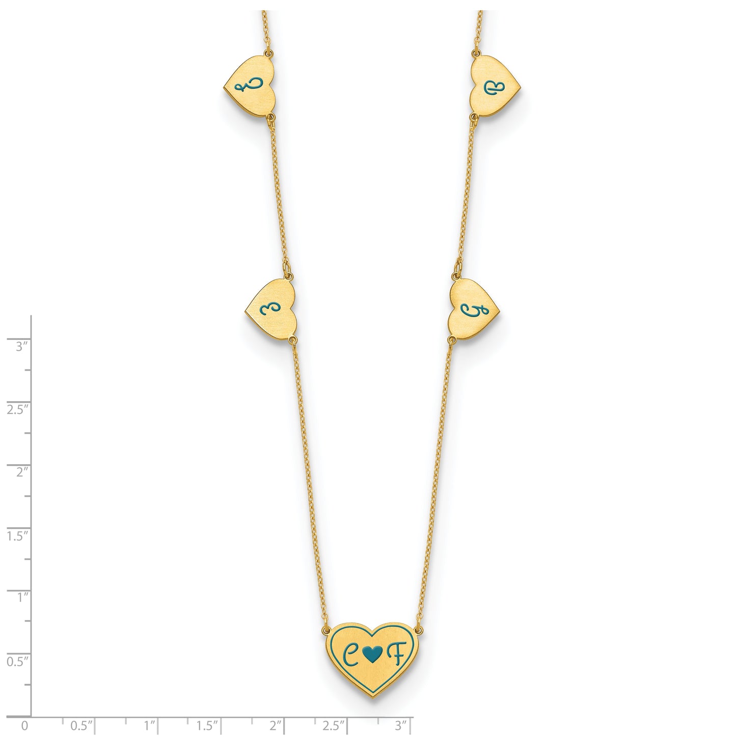 14K Yellow Or White Or Rose Gold Or Sterling Silver Brushed Station Epoxy Necklace