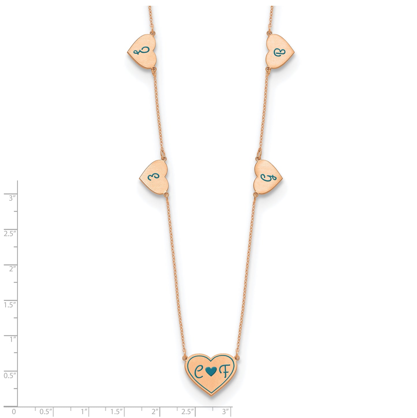 14K Yellow Or White Or Rose Gold Or Sterling Silver Brushed Station Epoxy Necklace