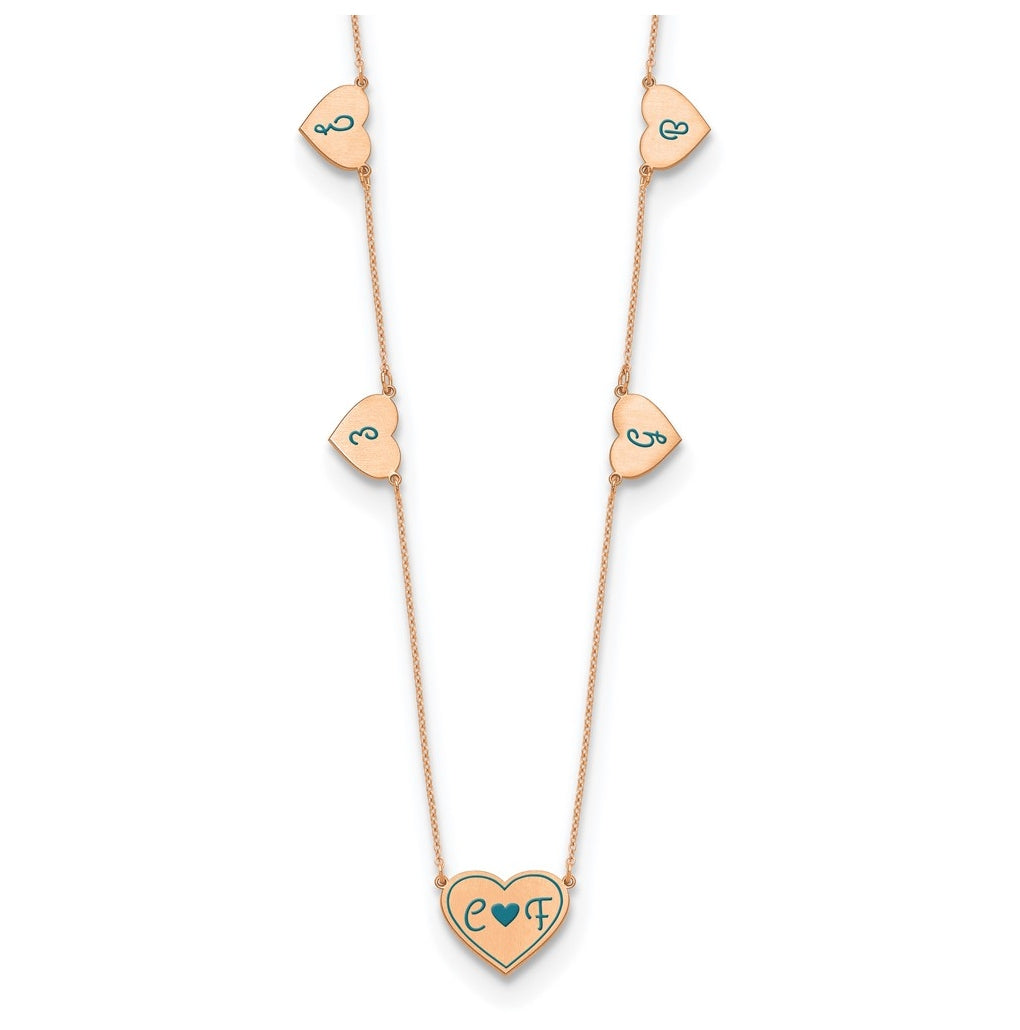 14K Yellow Or White Or Rose Gold Or Sterling Silver Brushed Station Epoxy Necklace