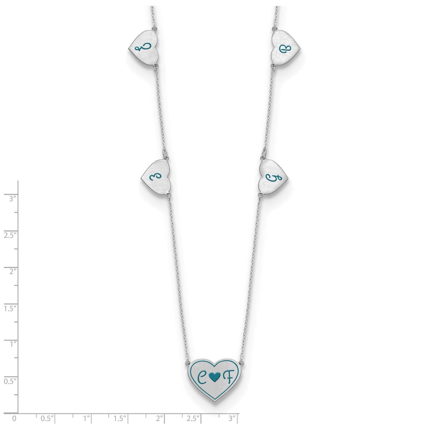 14K Yellow Or White Or Rose Gold Or Sterling Silver Brushed Station Epoxy Necklace