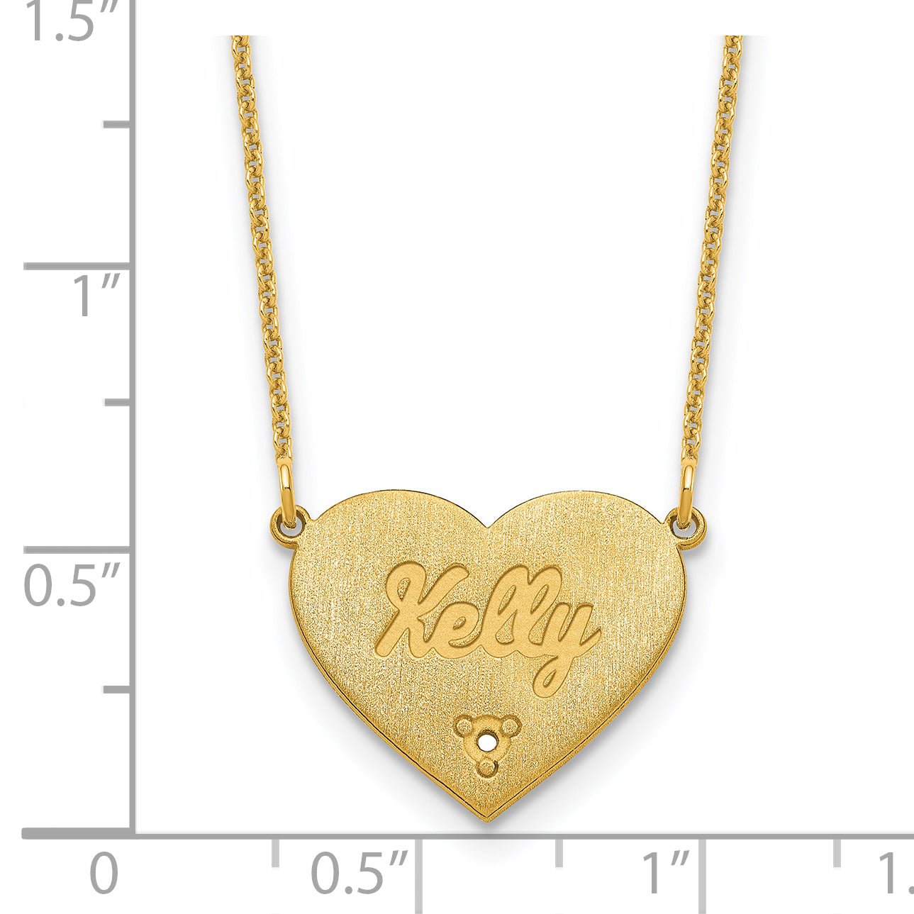 14K Yellow Gold Brushed 1 Station Diamond Necklace