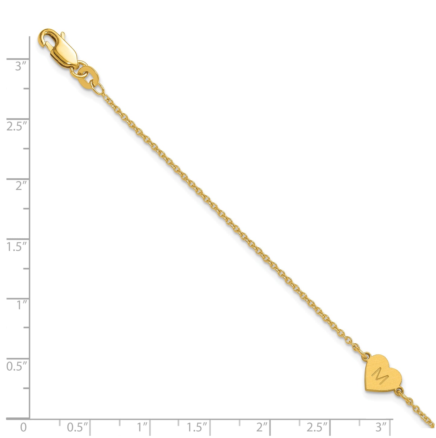 14K Yellow Or White Or Rose Gold Or Sterling Silver Brushed Station Heart Bracelet