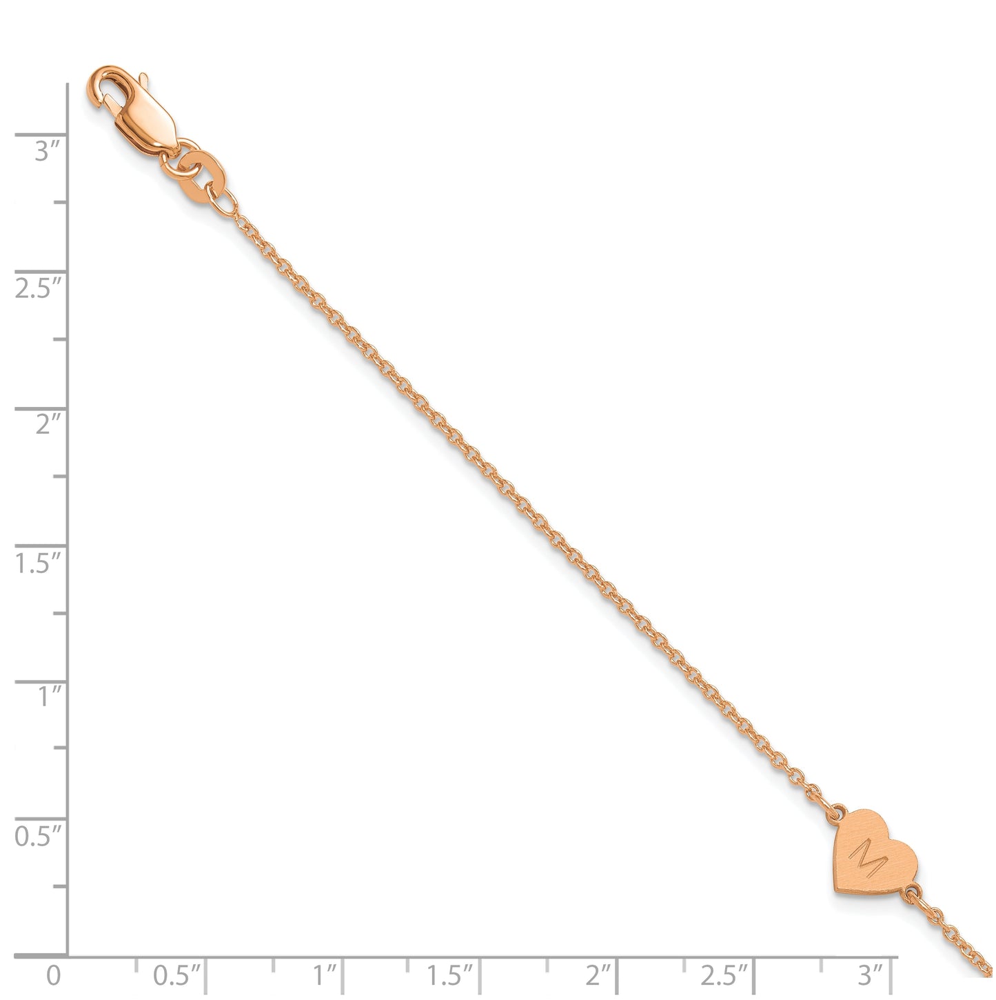 14K Yellow Or White Or Rose Gold Or Sterling Silver Brushed Station Heart Bracelet