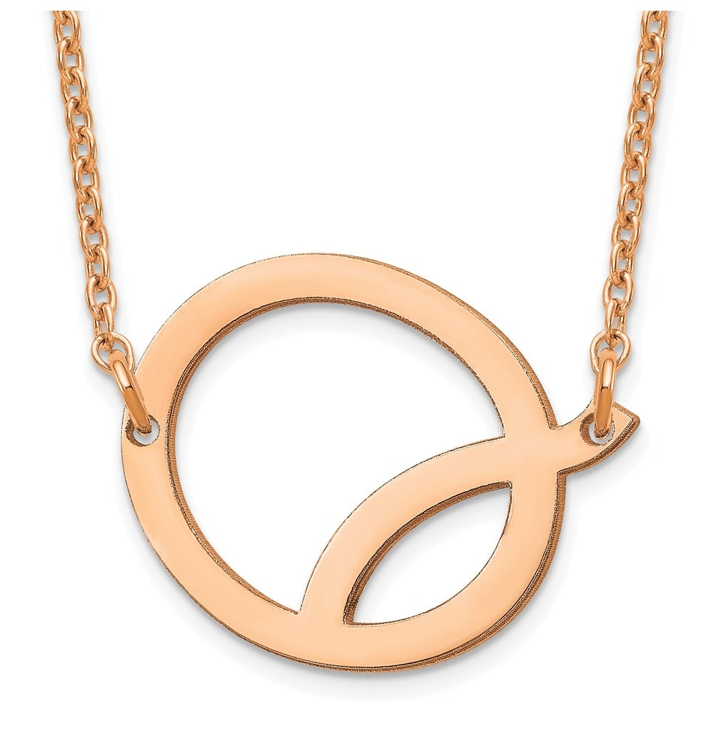 14K Yellow Or White Or Rose Gold Or Sterling Silver Gold Plated Or Rose Plated Polished Small Sideways Letter Necklace