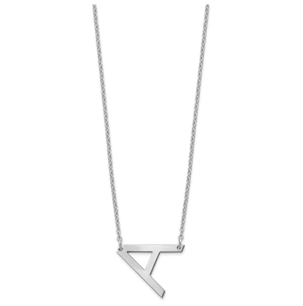 14K Yellow Or White Or Rose Gold Or Sterling Silver Gold Plated Or Rose Plated Polished Small Sideways Letter Necklace