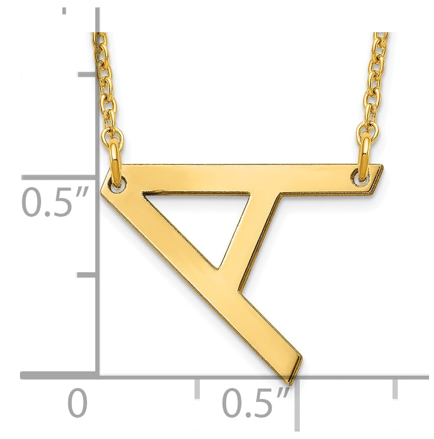 14K Yellow Or White Or Rose Gold Or Sterling Silver Gold Plated Or Rose Plated Polished Small Sideways Letter Necklace