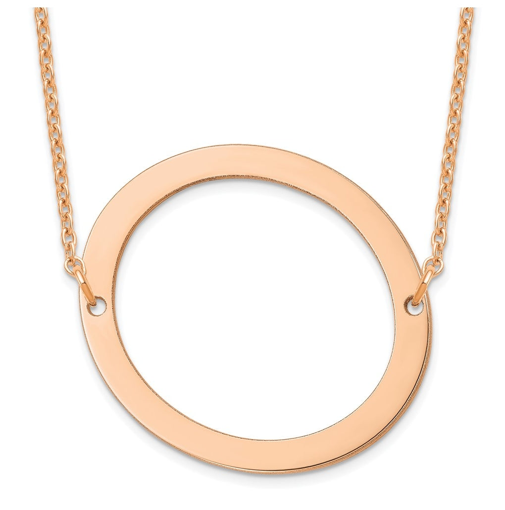 14K Yellow Or White Or Rose Gold Or Sterling Silver Or Rose Gold Plated Polished Large Sideways Letter Necklace