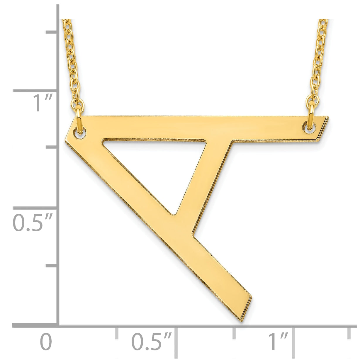 14K Yellow Or White Or Rose Gold Or Sterling Silver Or Rose Gold Plated Polished Large Sideways Letter Necklace