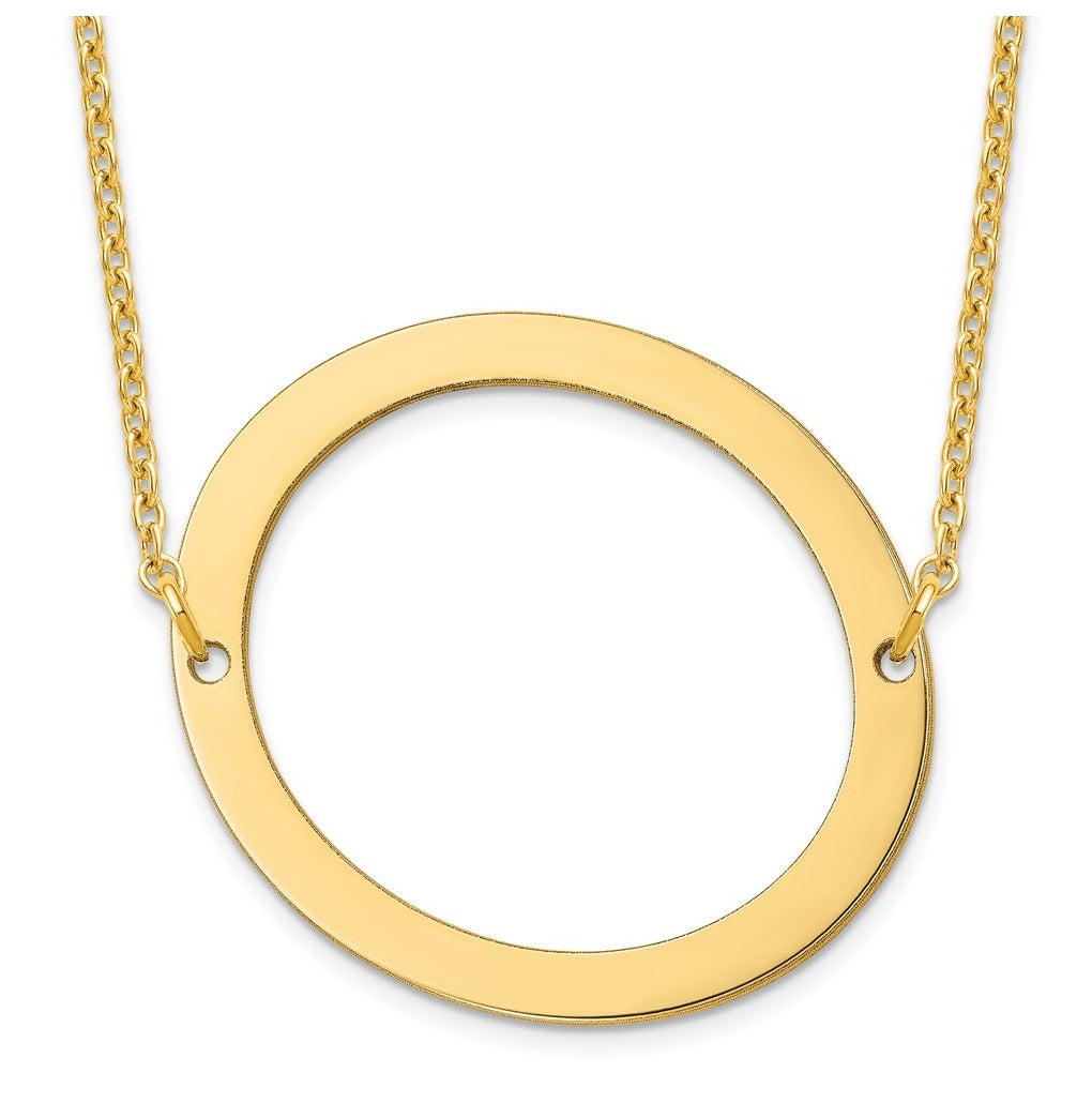 14K Yellow Or White Or Rose Gold Or Sterling Silver Or Rose Gold Plated Polished Large Sideways Letter Necklace
