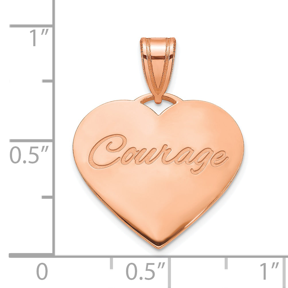 14K Rose Gold Medium Domed Heart