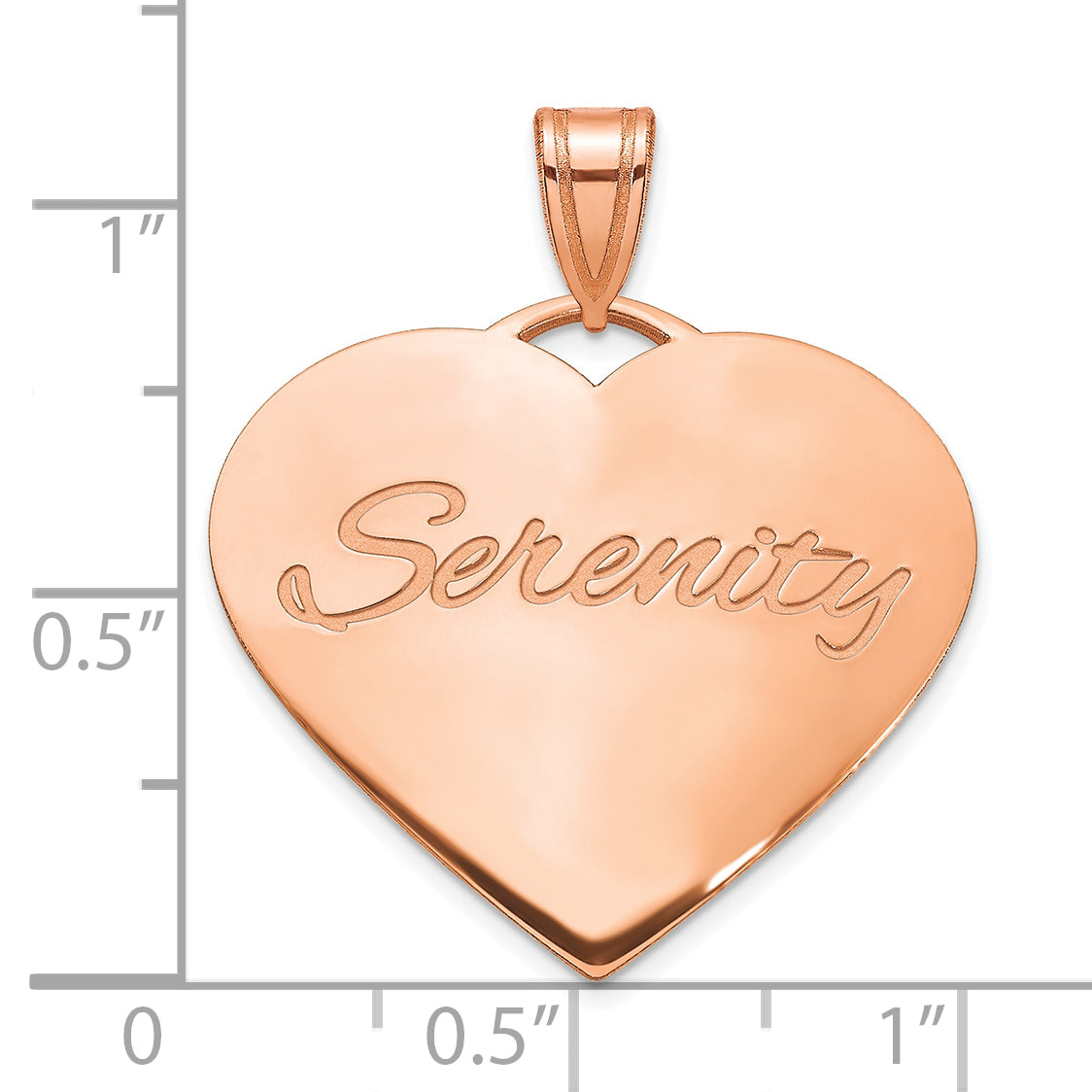 14K Rose Gold Large Domed Heart