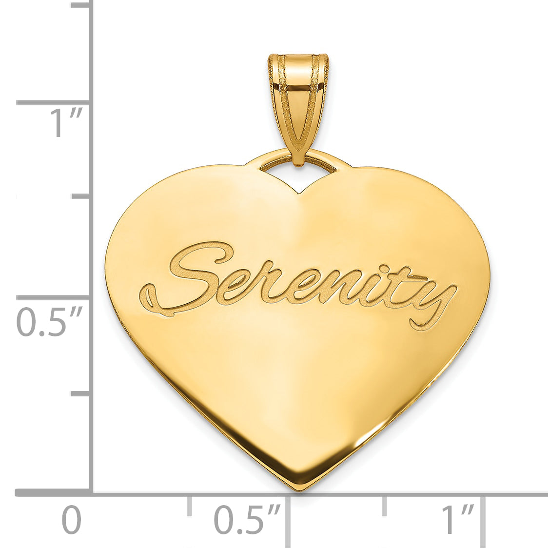 14K Yellow Gold Large Domed Heart