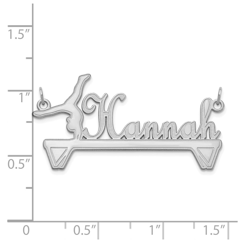 14K Yellow Or White Or Rose Gold Or Sterling Silver Or Gold Plated Gymnastics Nameplate