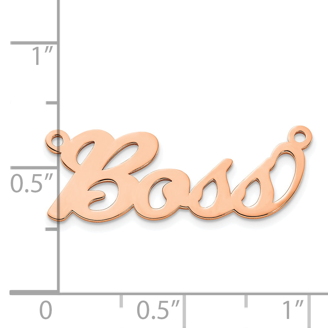 14K Rose Gold Polished Name Plate