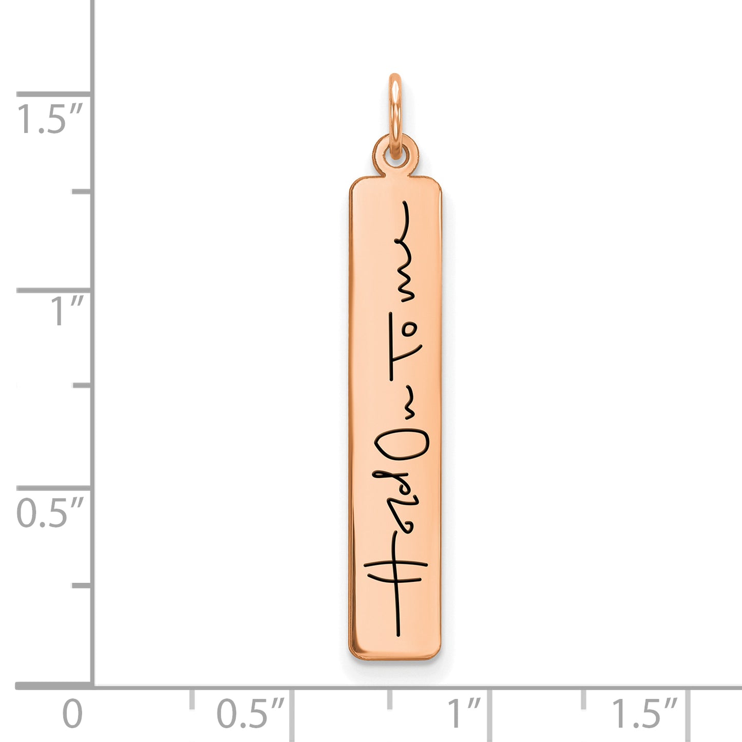 Sterling Silver Rose Gold Plated Large Vertical Personalized Signature Bar
