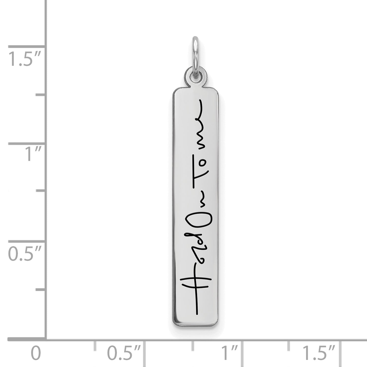 Sterling Silver Large Vertical Personalized Signature Bar Charm