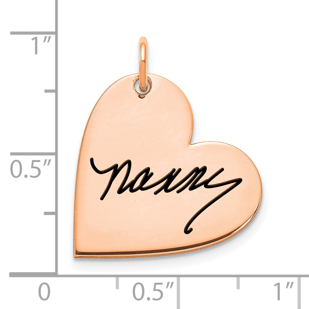 Sterling Silver Rose Gold Plated Signature Heart Charm