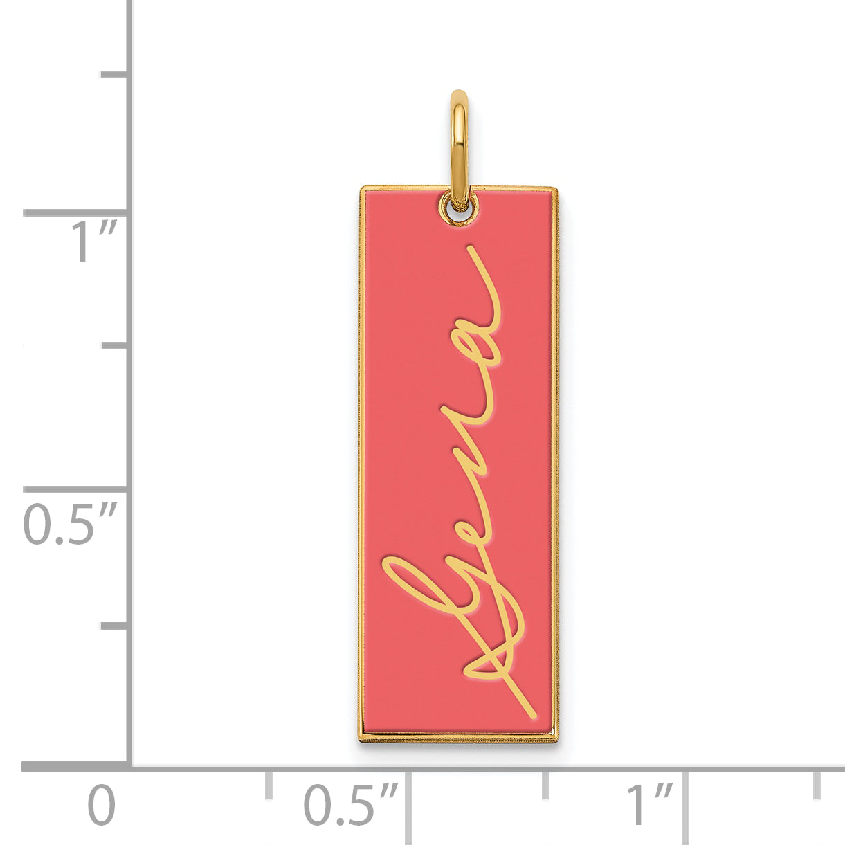 Sterling Silver Gold Plated Vertical Epoxy Personalized Signature Bar Charm