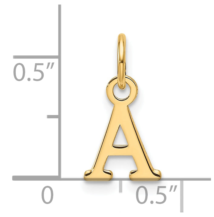 14K Yellow Gold Cut out Letter A Initial Pendant