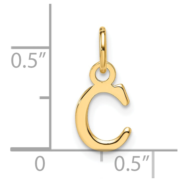 14K Yellow Gold Cut out Letter C Initial Pendant