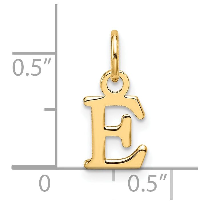 14K Yellow Gold Cut out Letter E Initial Pendant