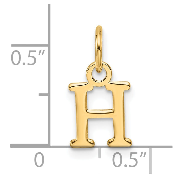 14K Yellow Gold Cut out Letter H Initial Pendant