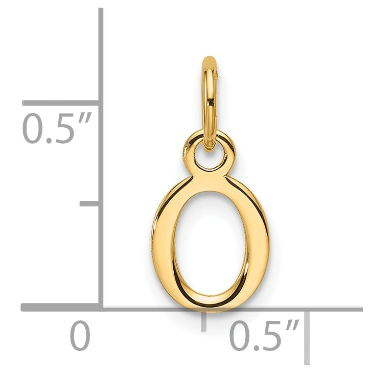 14K Yellow Gold Cut out Letter O Initial Pendant