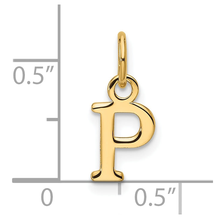 14K Yellow Gold Cut out Letter P Initial Pendant