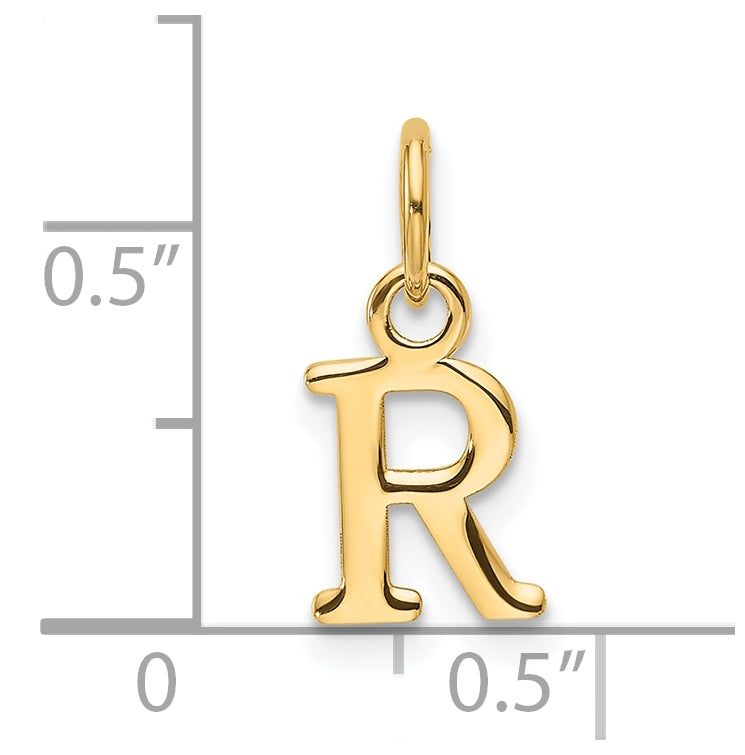 14K Yellow Gold Cut out Letter R Initial Pendant